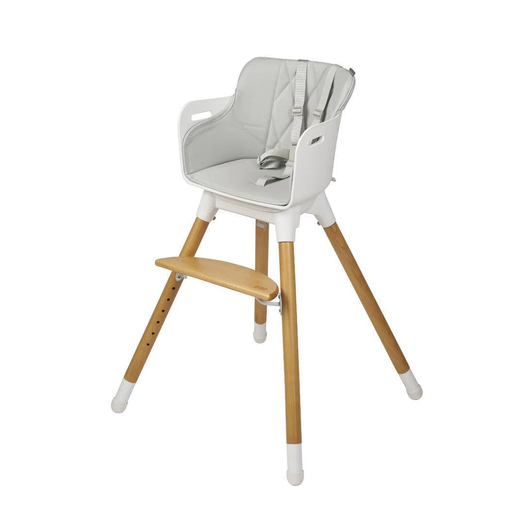 Bababing Una Highchair - White/Wood/Grey-Highchairs-White/Wood/Grey- | Natural Baby Shower