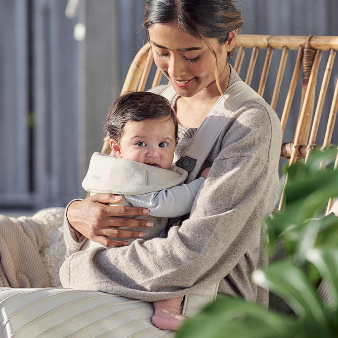 BabyBjorn Mini 3D Jersey Baby Carrier - Light Beige-Baby Carriers- | Natural Baby Shower