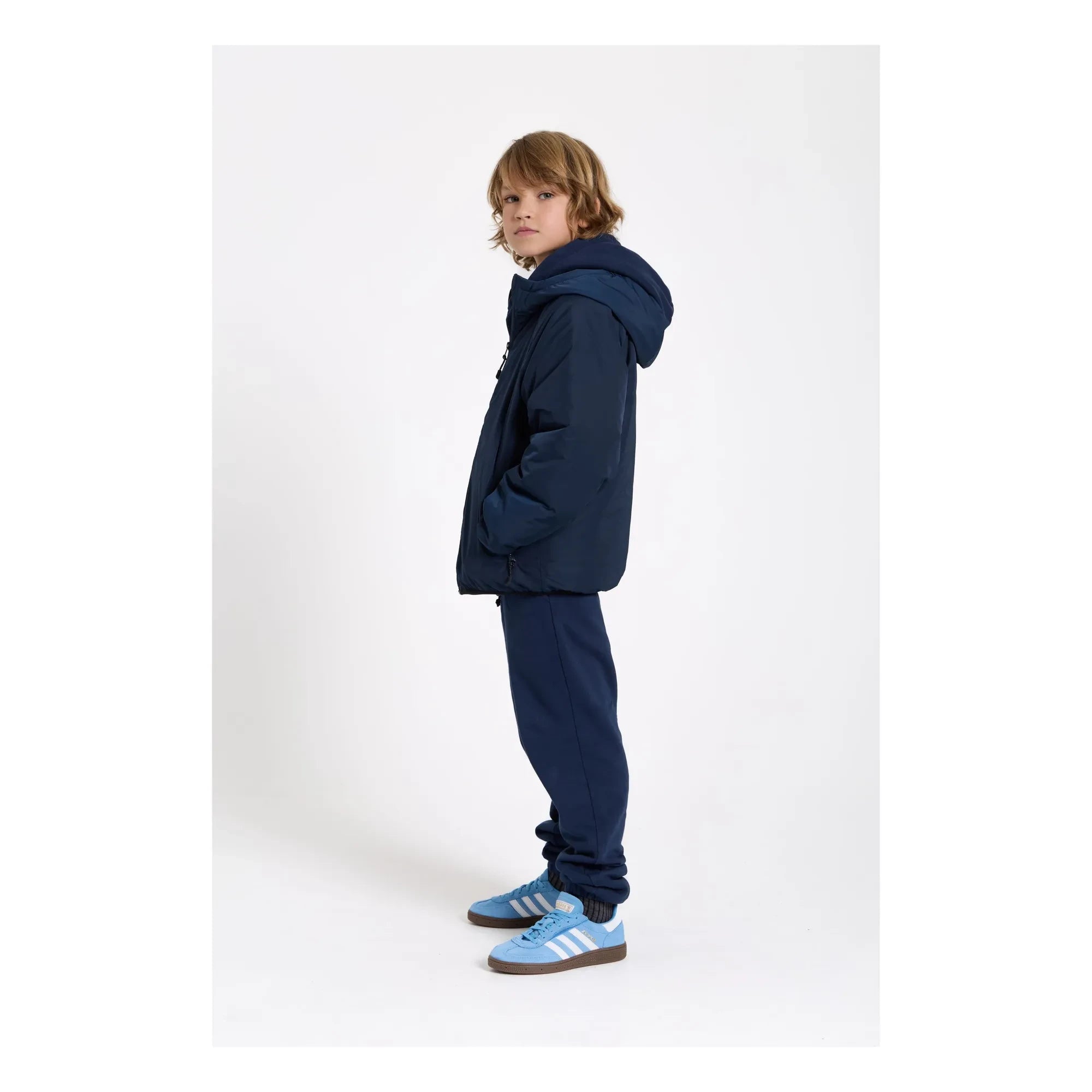 Smallable Kid - Washed blue organic cotton joggers