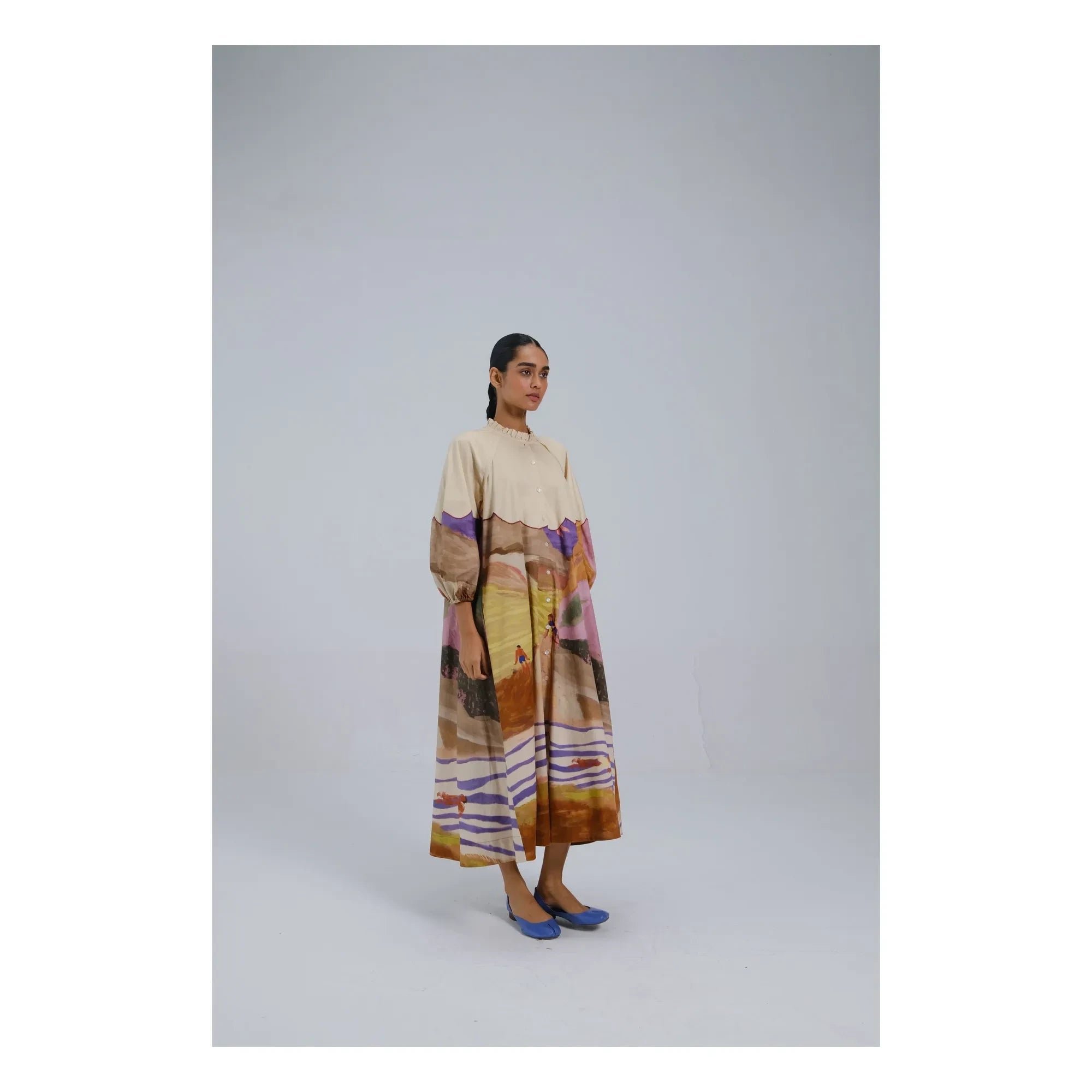 CORD - Deuce Satin Cotton Dress | Beige