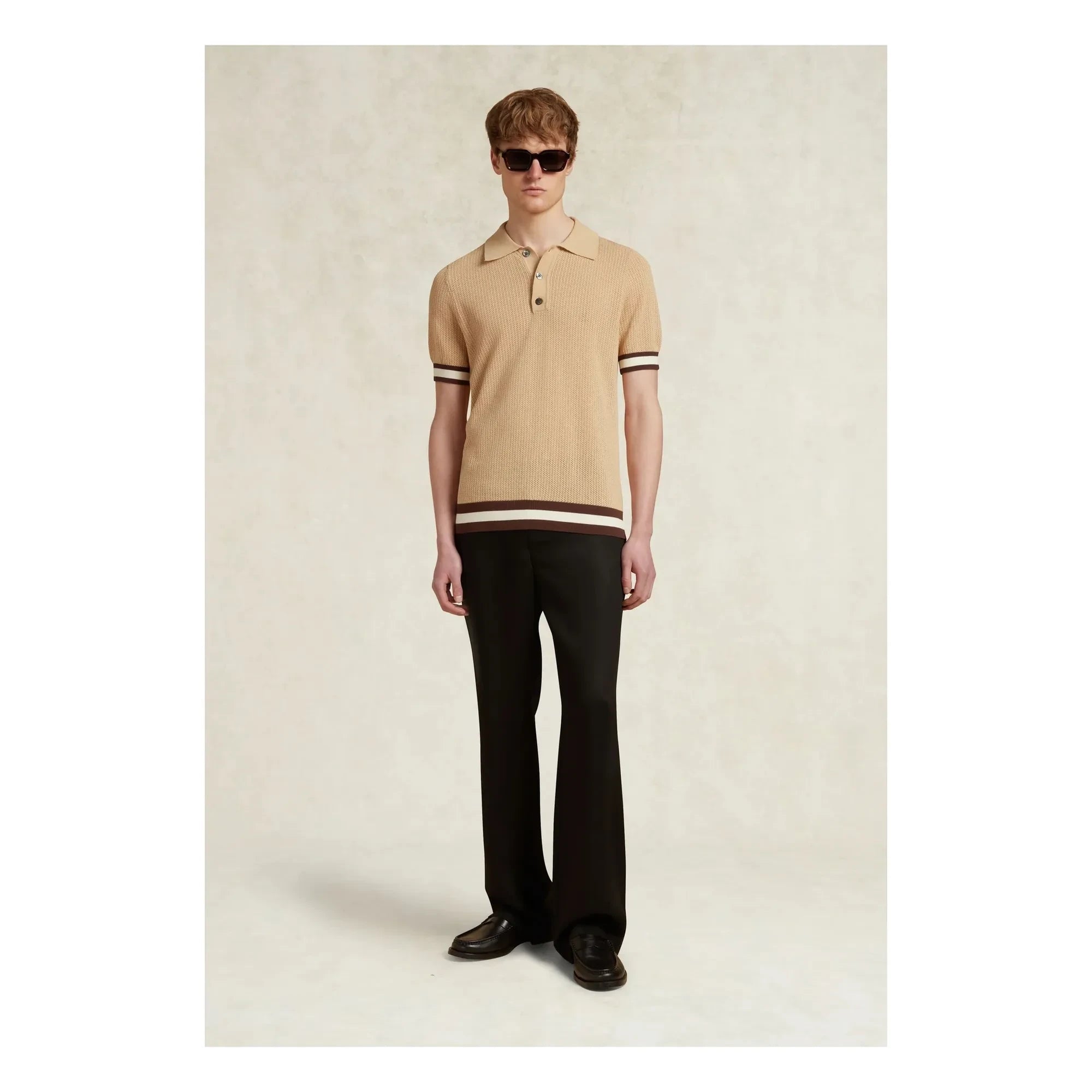 Ché Studios - Quinn Pamuk polo tişört | Camel
