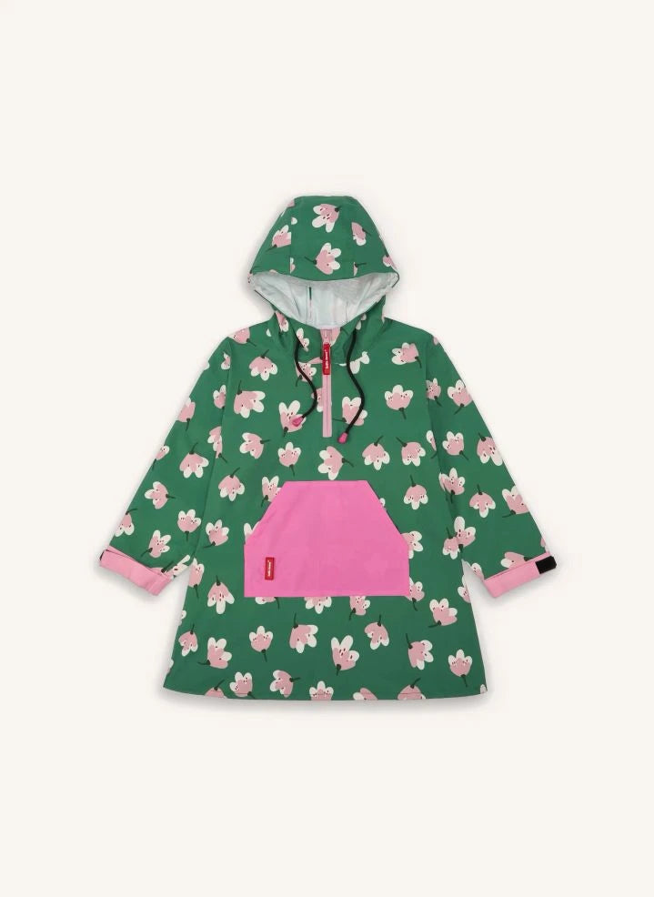 Hello Hossy - Floral Pattern Raincoat Poncho | Green