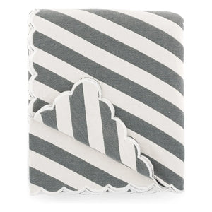 The Socialite Family - Striped cotton Monastico bedspread | Dark Green