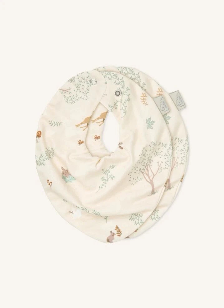 Cam Cam - Woodland Bandana Bibs - Set of 2 | Ecru