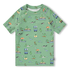 Molo - Neptune Aliens UV Protected T-Shirt Made from Recycled Fibers | Green
