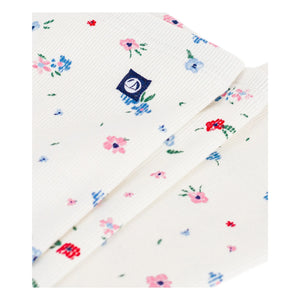 Petit Bateau - Floral Tights | White