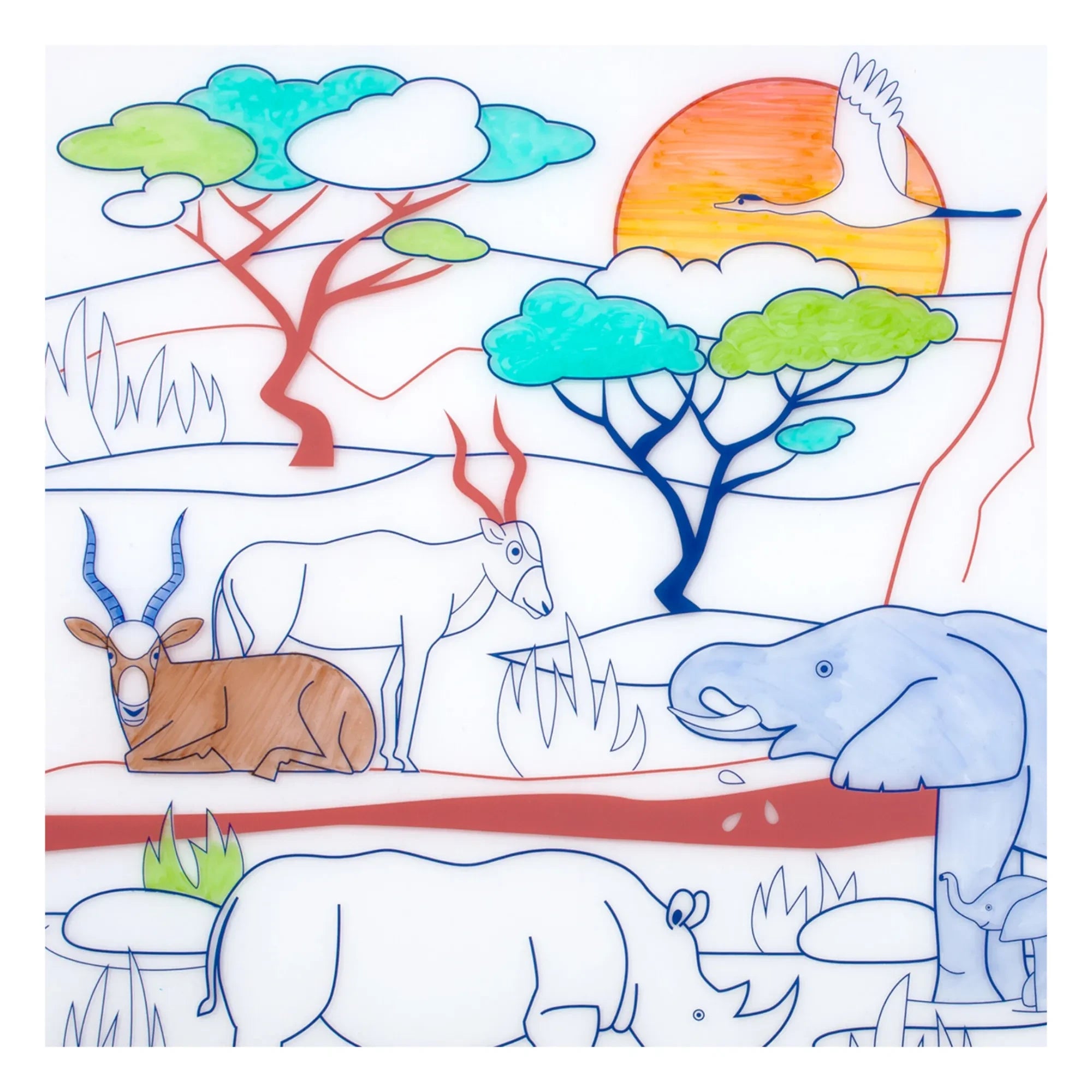 Superpetit - Savanna Colorful Play Mat | Rust