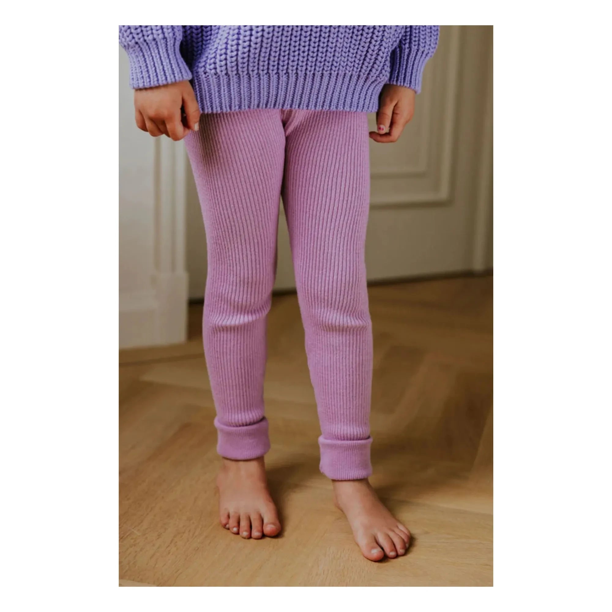 Yuki - Organic Cotton Knit Leggings | Mauve