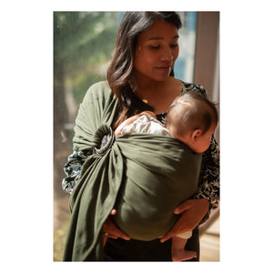 Mama Hangs - Organic Cotton Baby Swaddle | Olive green