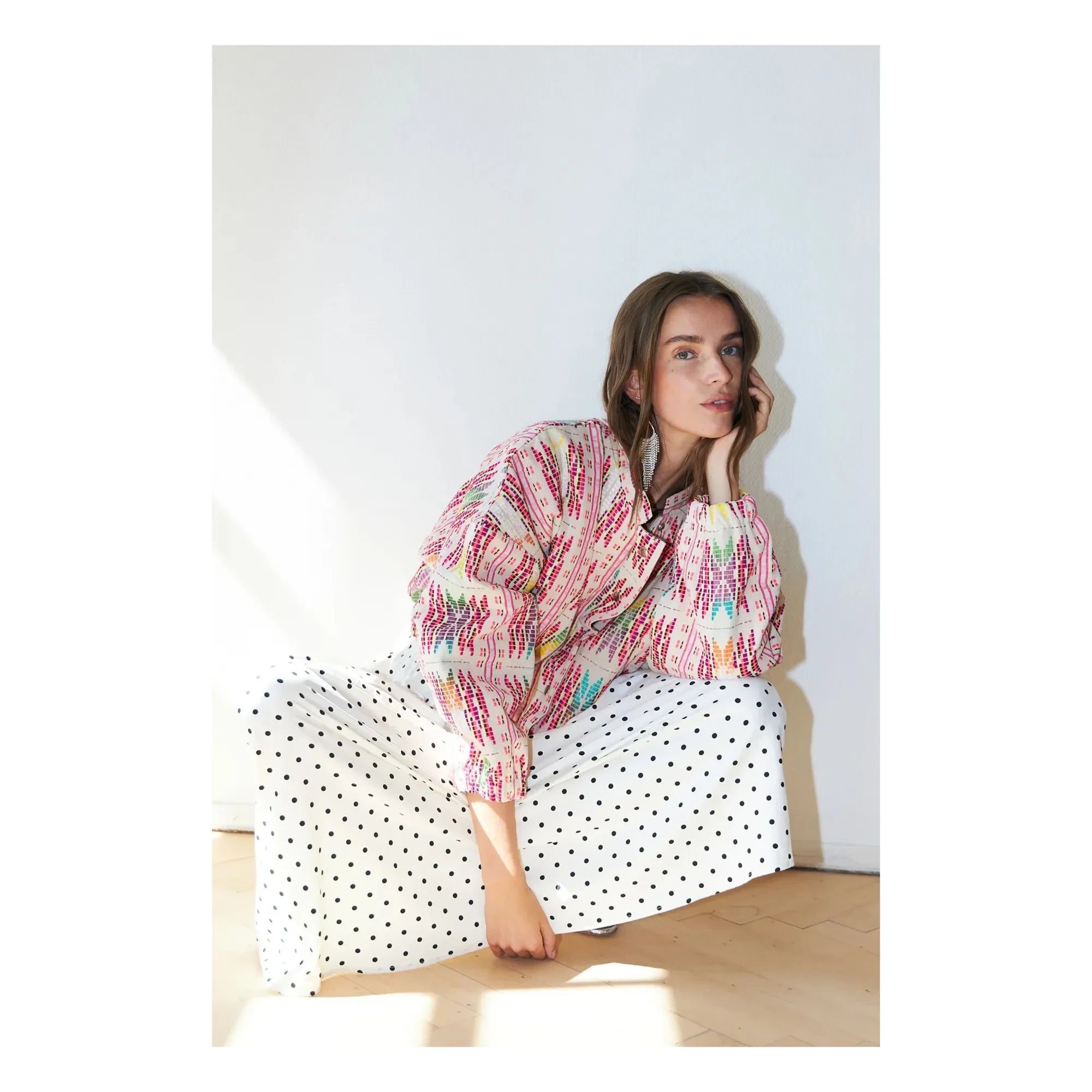 Lollys Laundry - Pink Cotton Lama Jacket