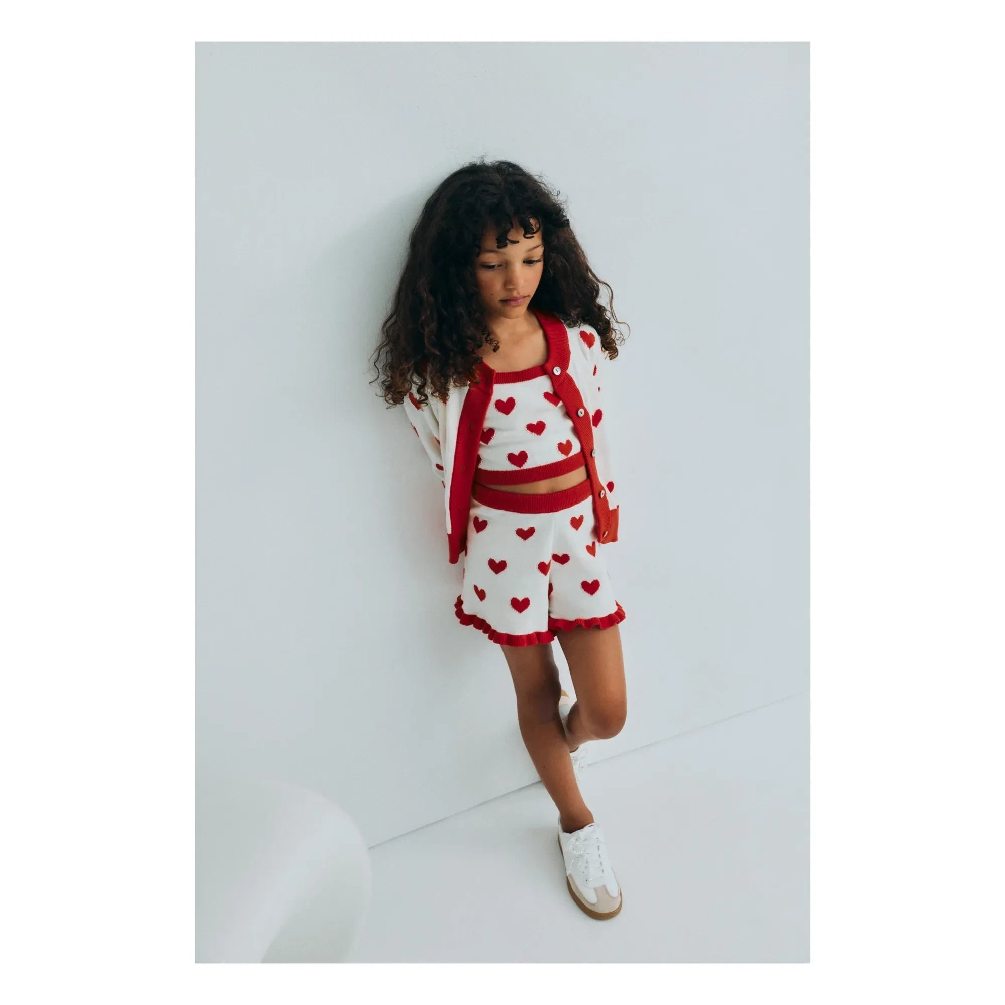 the new society - Maqui Hearts Jacquard Top | White