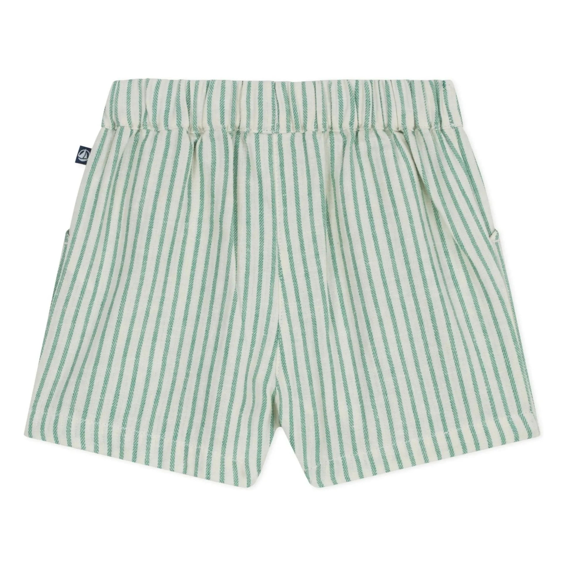 Petit Bateau - Striped Linen Shorts | Green