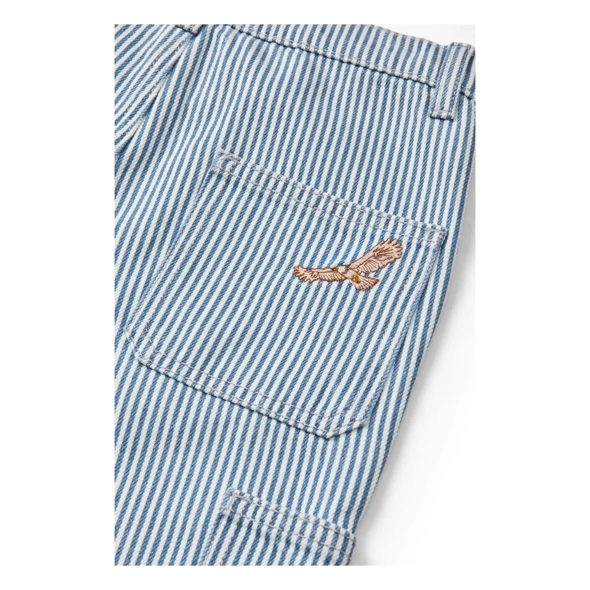 Copenhagen Colors - Striped Organic Cotton Gabardine Cargo Pants | Blue