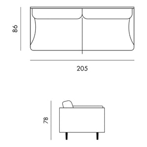 Panac Edition - Isly 3-Piece Sofa | Heathered Fabric - 205 cm