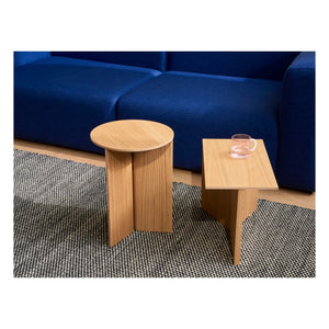 Hay - Slit Round Wooden Side Table | Oak
