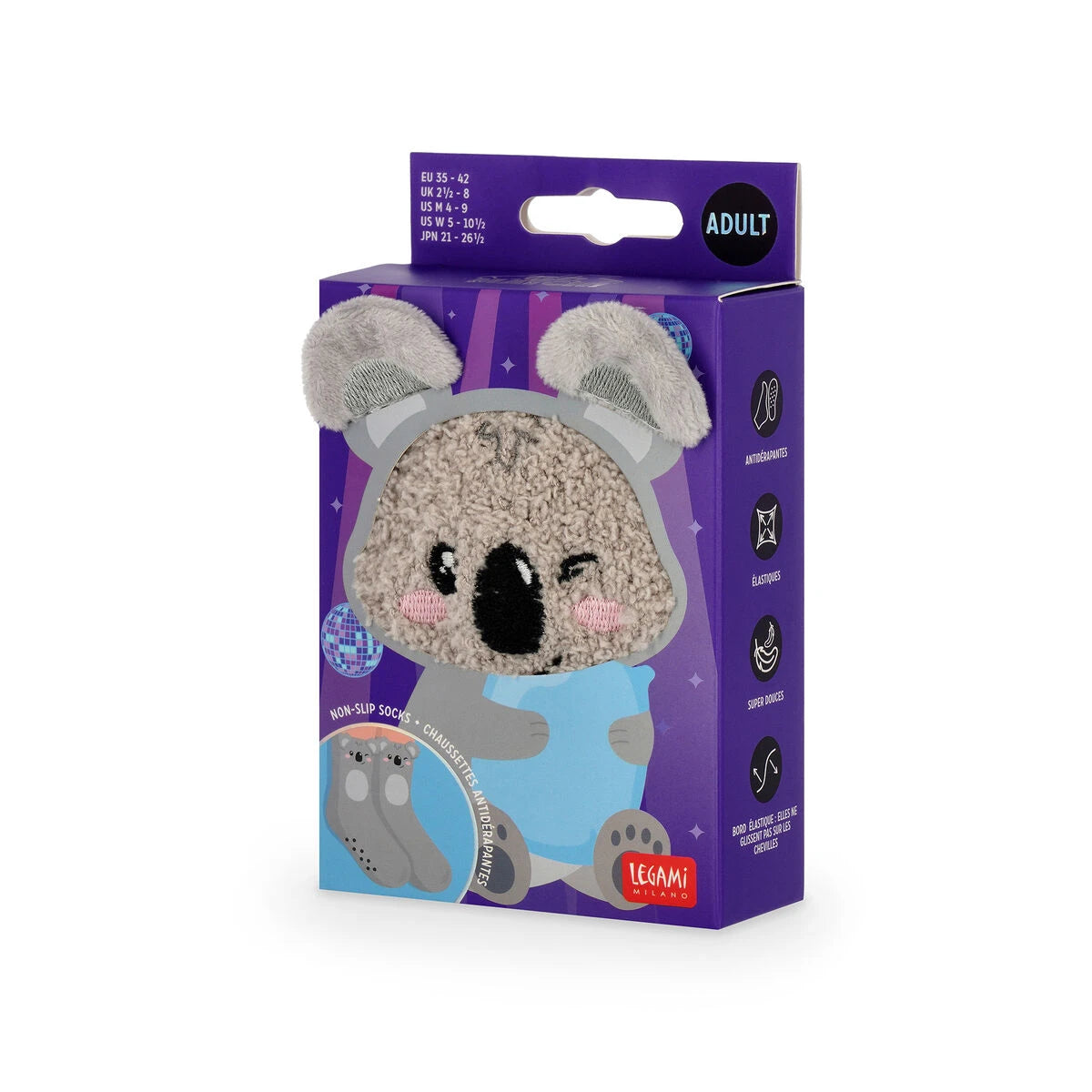 Legami - Non-slip Koala Socks for Adults - A Perfect Fit!