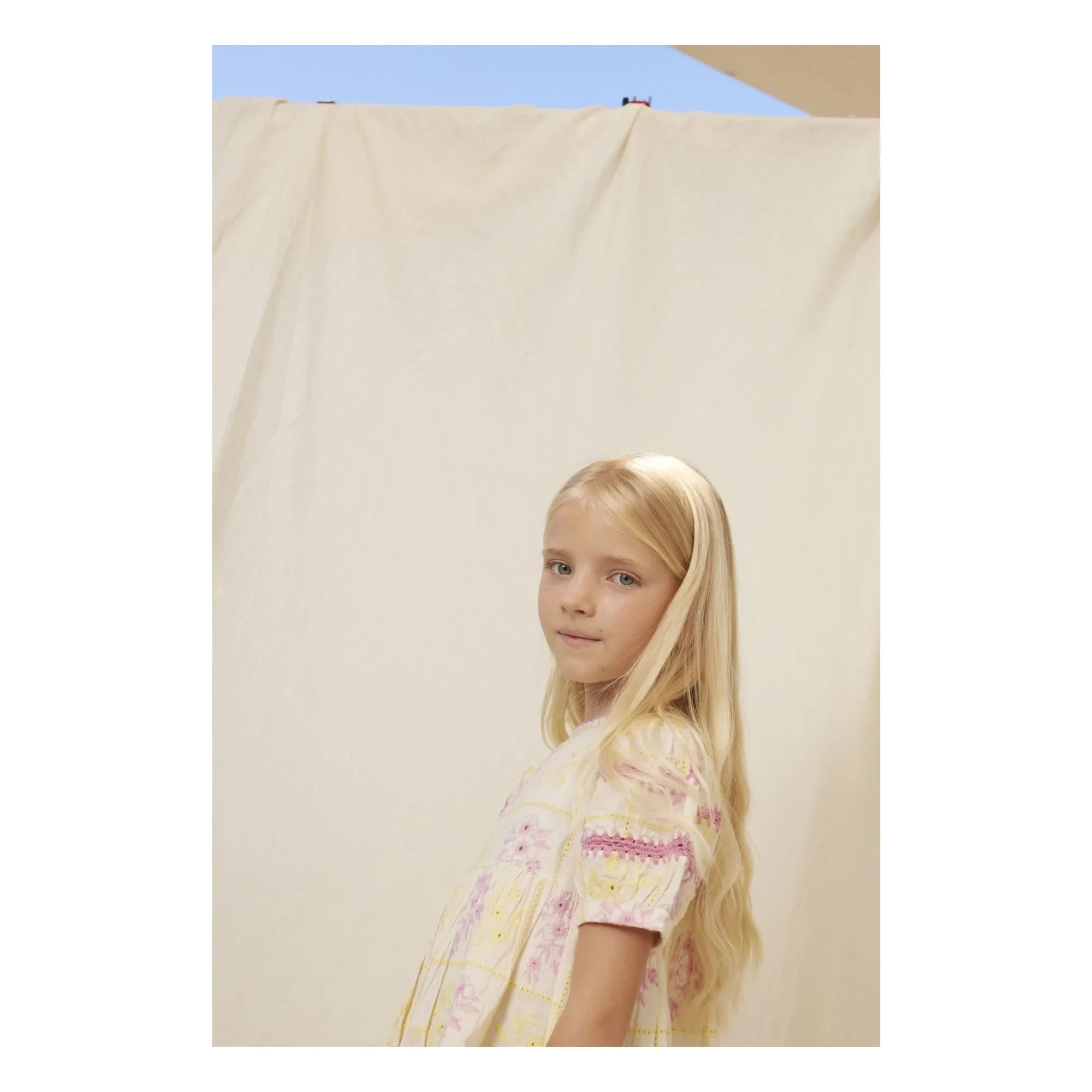Bebe Organic - Alba Embroidered Apron Dress | Yellow