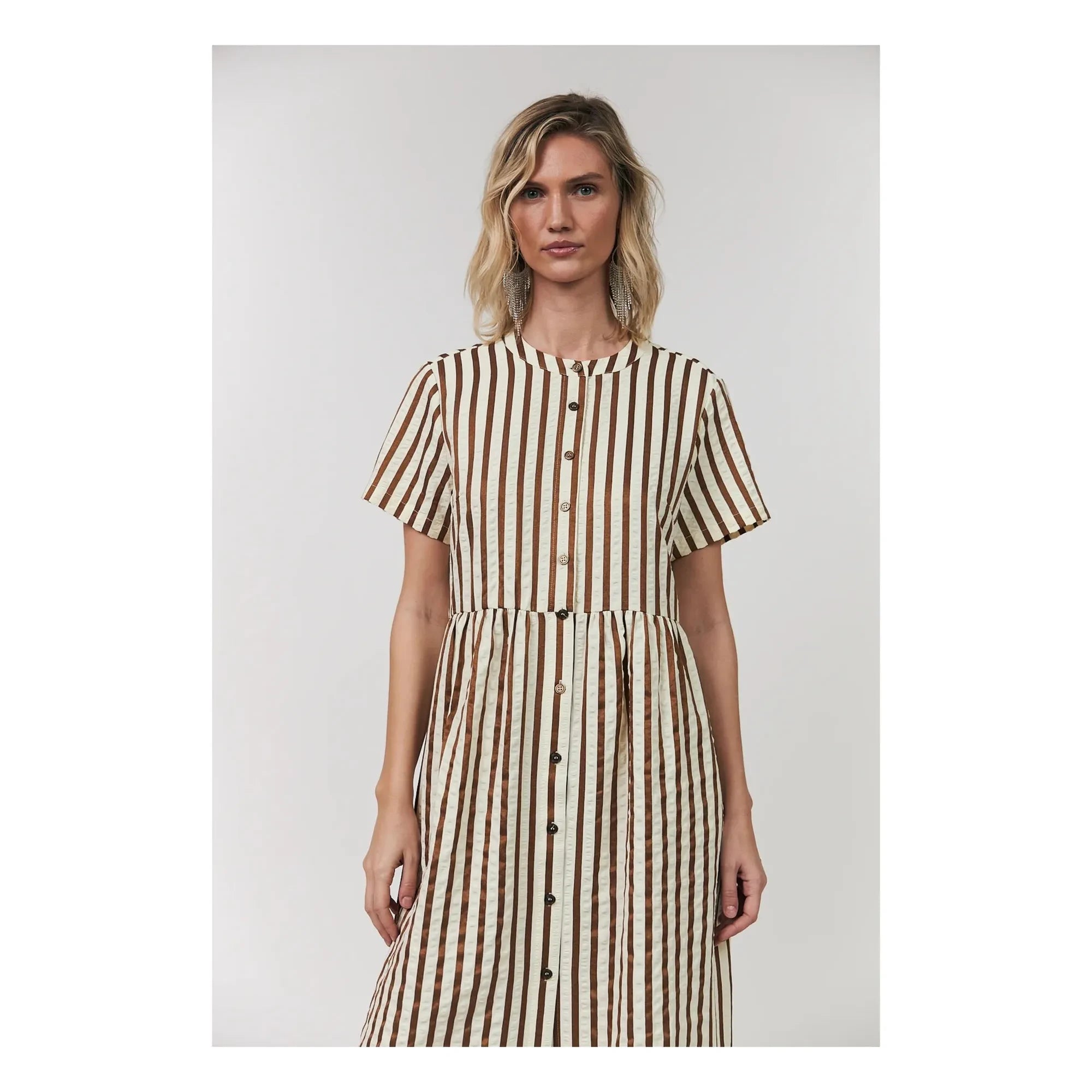 Lollys Laundry - Aliya Cotton Dress | Mocha
