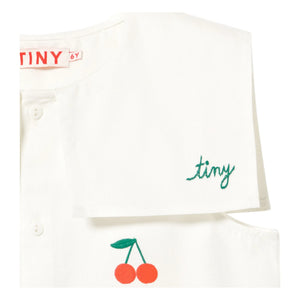 Tinycottons - Cherry Collar Dress | White