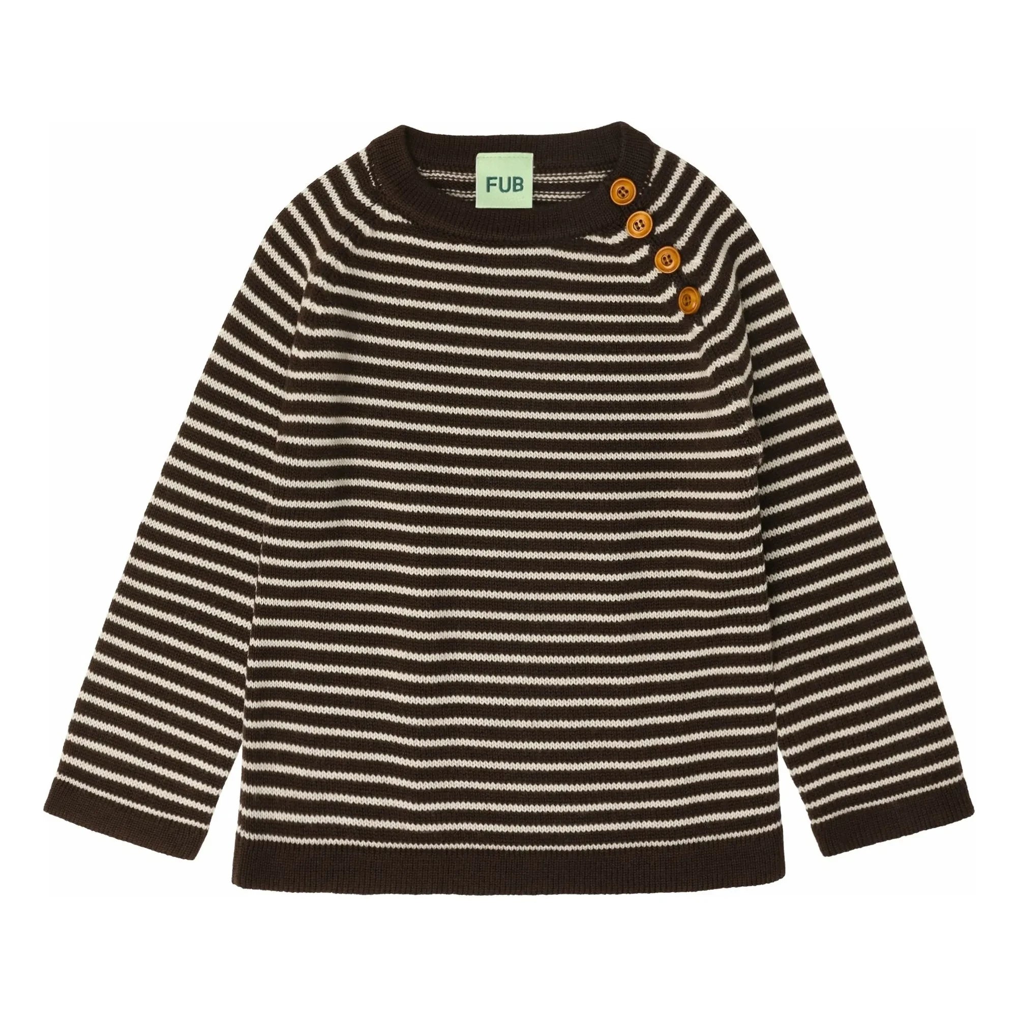 FUB - Striped Merino Wool Sweater | Brown