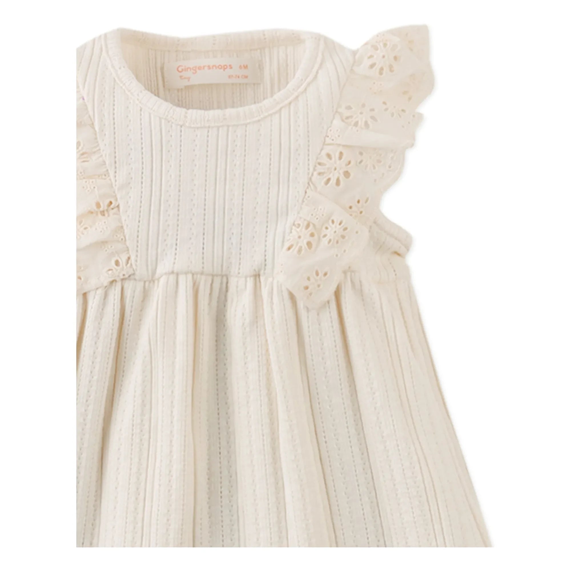 Gingersnaps - Elowyn Embroidered Ruffled Dress | Ecru