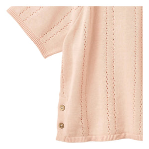 Wheat - Vilna Organic Cotton Short Sleeve Sweater | Light Pink