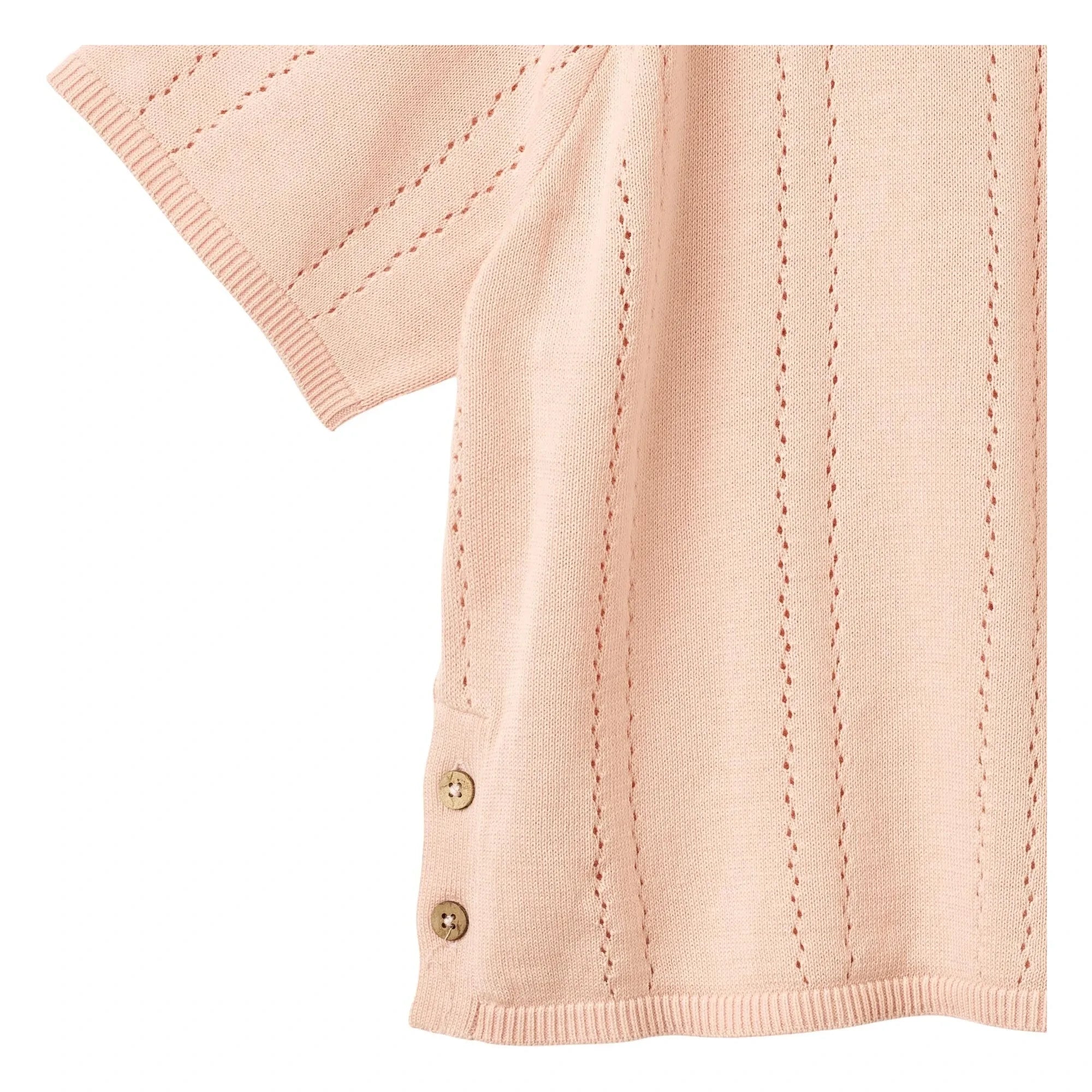 Wheat - Vilna Organic Cotton Short Sleeve Sweater | Light Pink