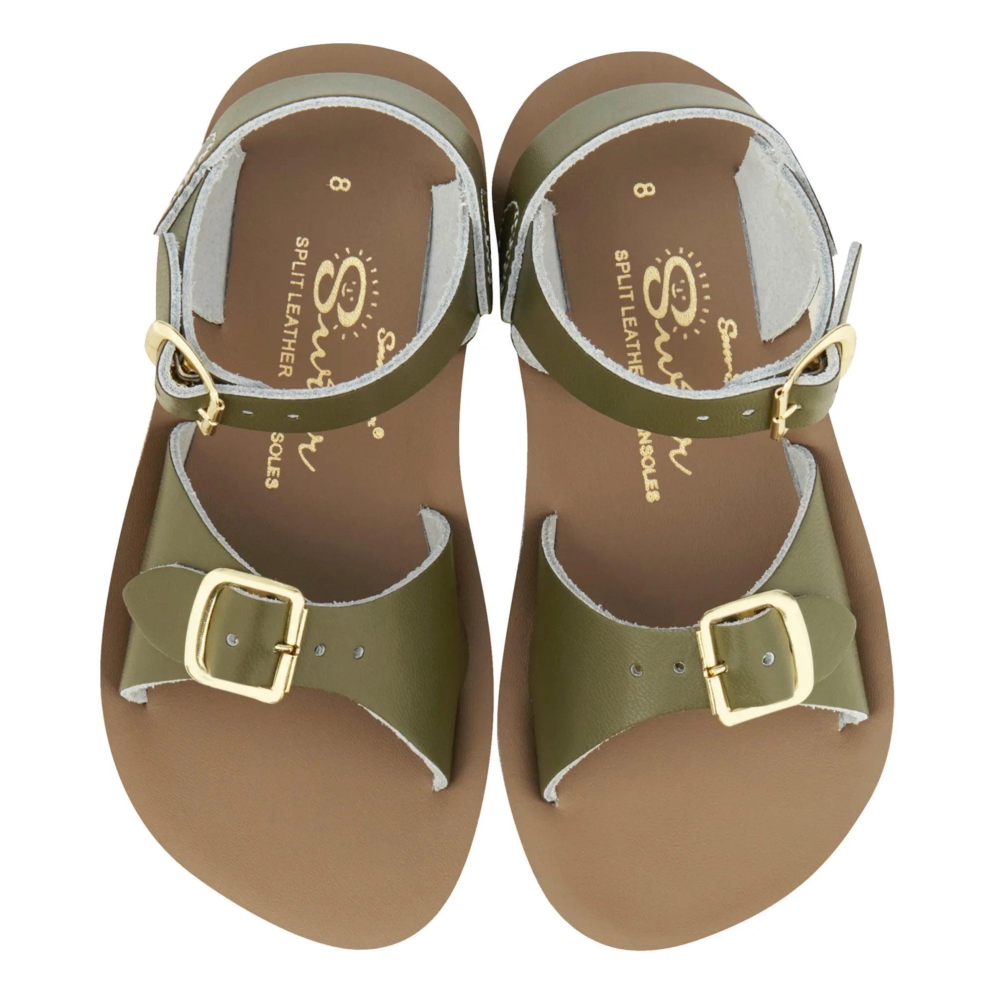 Salt-Water - Surfer Waterproof Leather Sandals | Haki