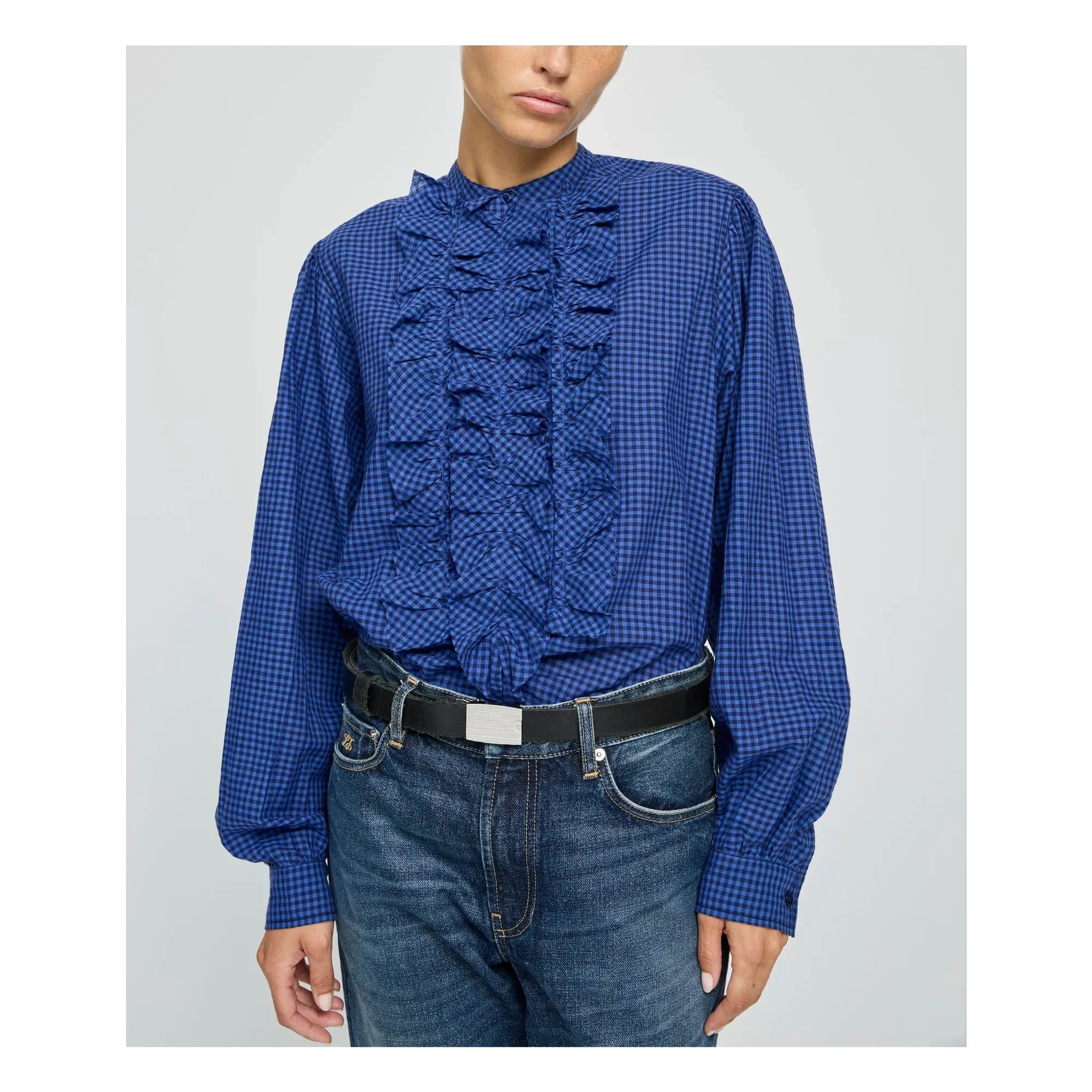 Laurence Bras - Magrita Cotton Gingham Blouse | Blue