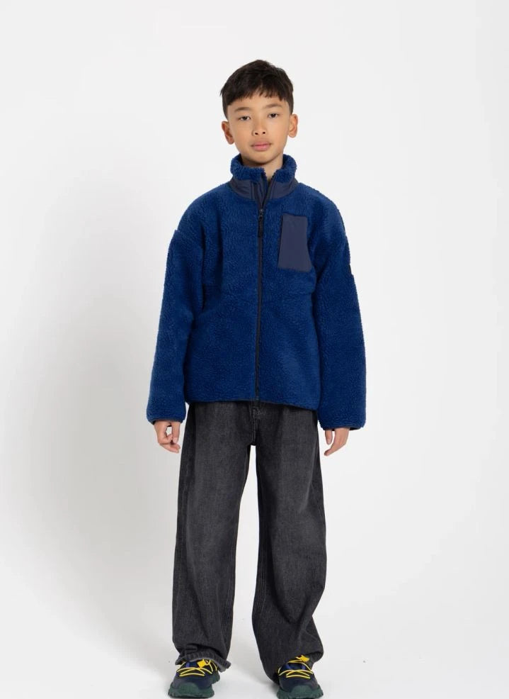 Finger in the nose - Paulo Çift Malzemeli Sherpa Ceket | Royal blue