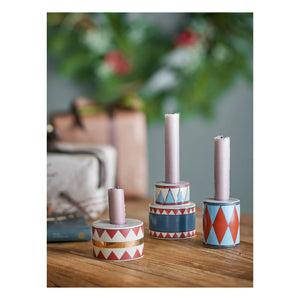 Bloomingville - Stoneware Bitja Candle Holders - Set of 3 | Multicolor