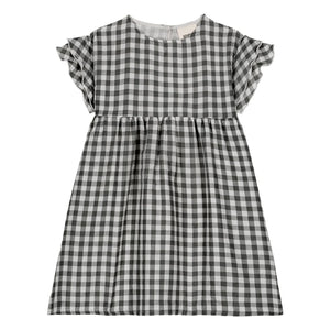 Studio Bohème - Cousine Vichy Organic Cotton Gauze Dress | Black