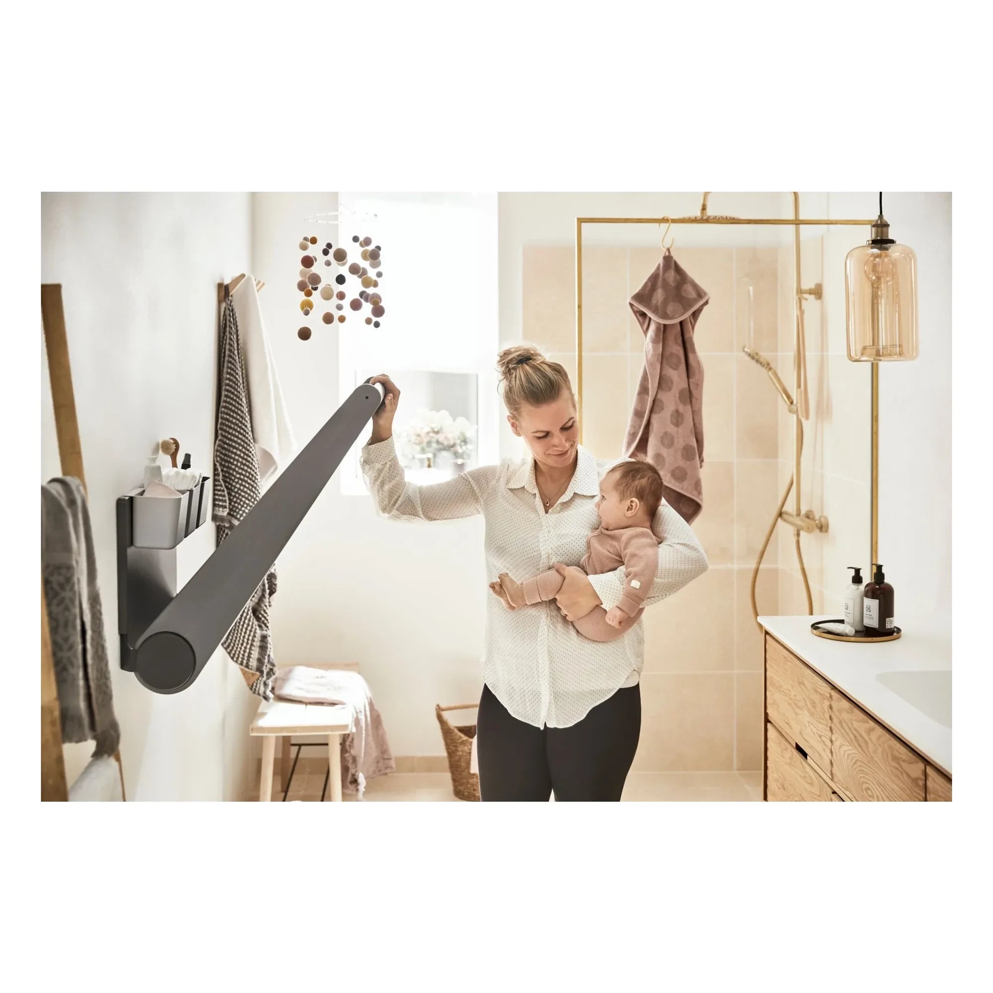 Leander - Wally Wall-Mounted Changing Table | Gray