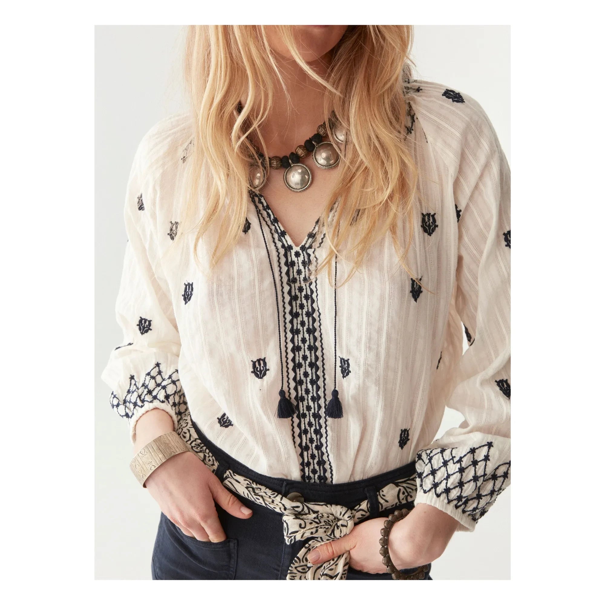 Maison Hotel - Santorini Sybille Blouse | White