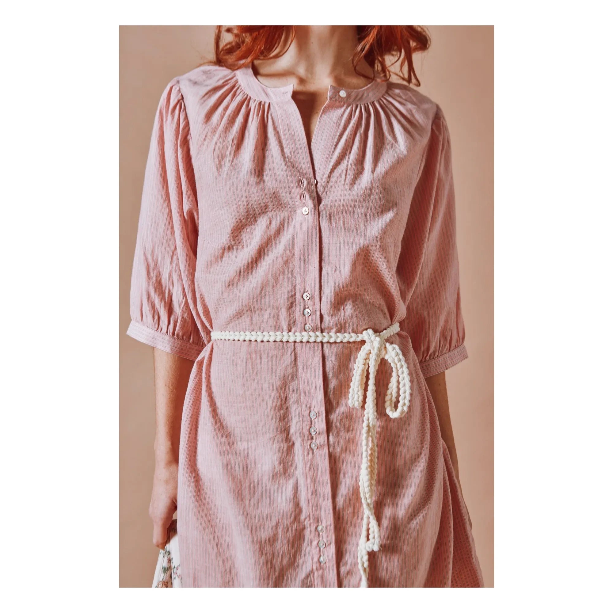 Emile et Ida - Pink Kadhi Cotton Dress