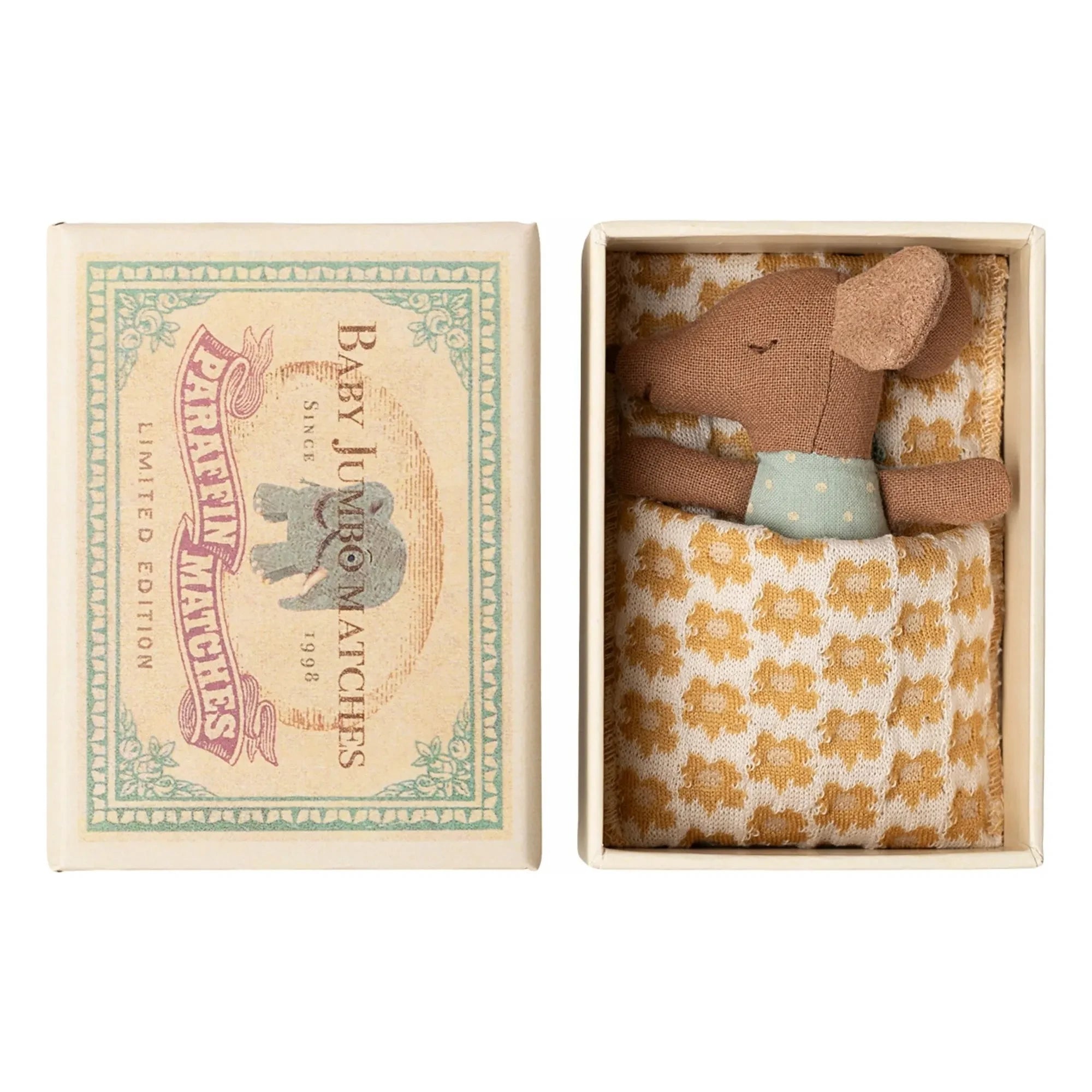 Maileg - Sleepy Awake Baby Mouse in a Box | Blue