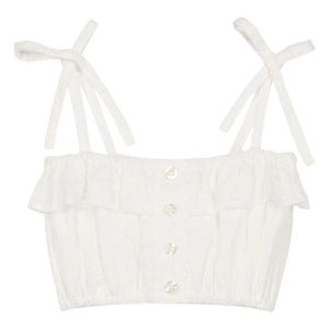 We Are Kids - Mandy Organic Cotton Embroidered Crop Top | White