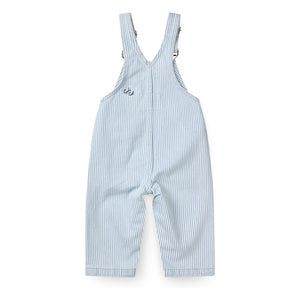Copenhagen Colors - Organic Cotton Gabardine Striped Overalls | Light Blue