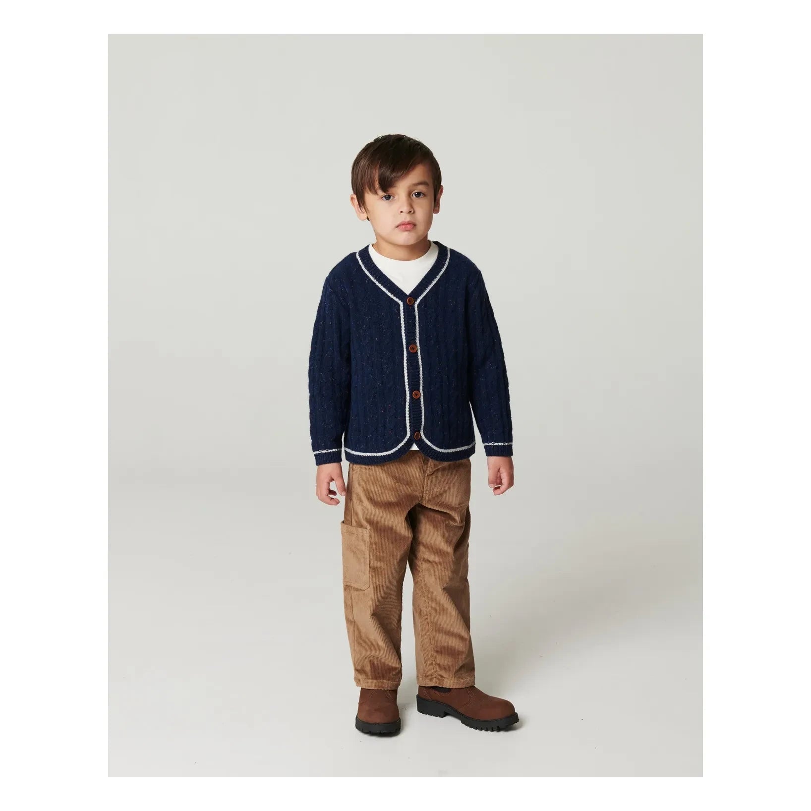 Copenhagen Colors - Relaxed Fit Embroidered Organic Cotton Ribbed Corduroy Pants | Beige
