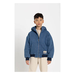 Hundred Pieces - Denim Matte Hooded Jacket | Denim Blue
