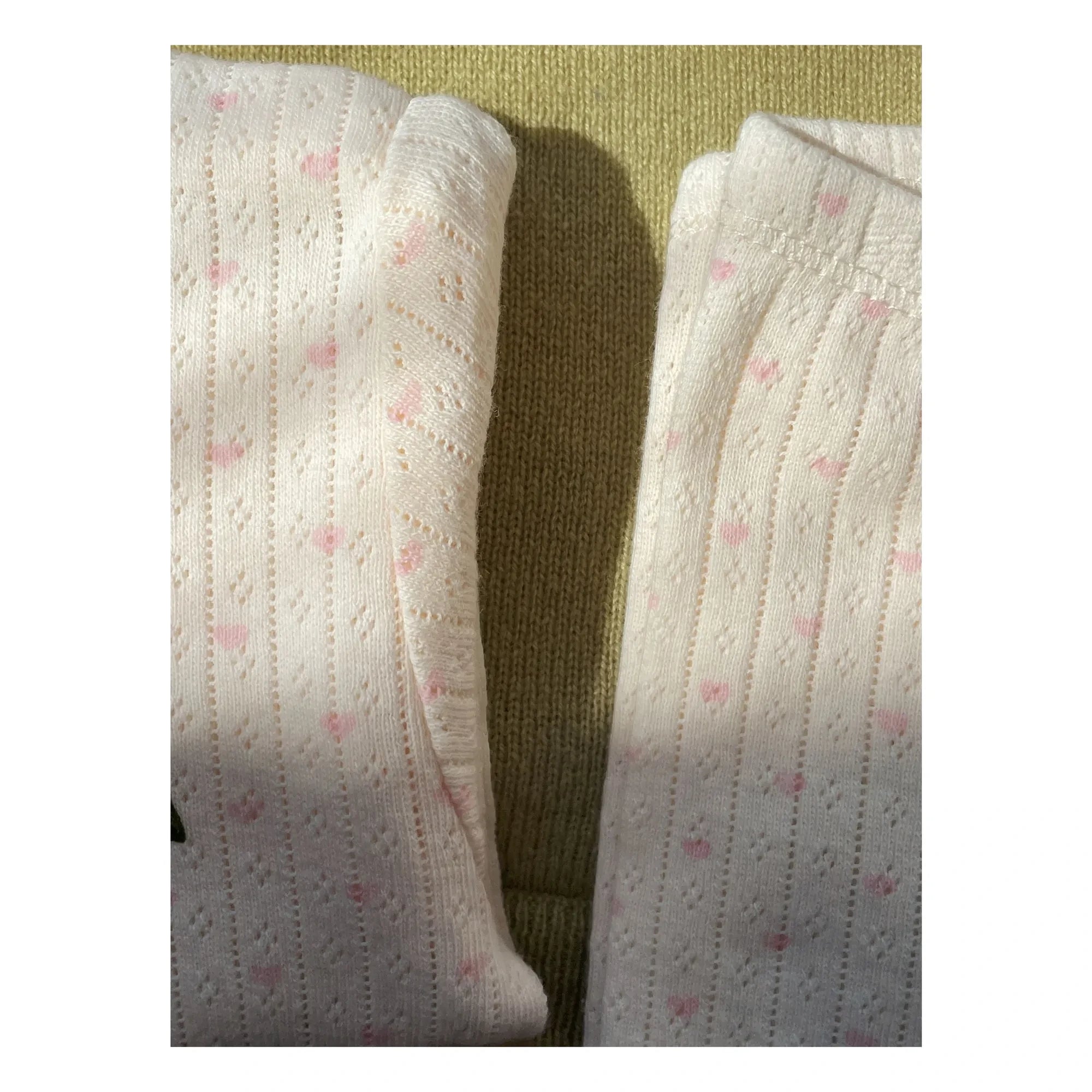 Konges Sløjd - Minnie Hearts Organic Cotton Leggings | Ecru