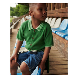 Copenhagen Colors - Organic Cotton Knit Polo Shirt | Meadow Green