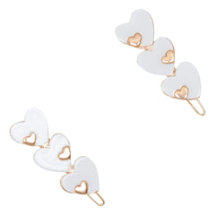 Tartine et Chocolat - 2 Heart Clip Set | Ivory