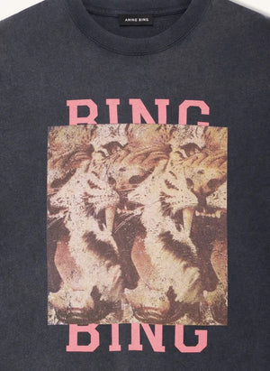 Anine Bing - Cade Tiger Cotton T-Shirt | Black