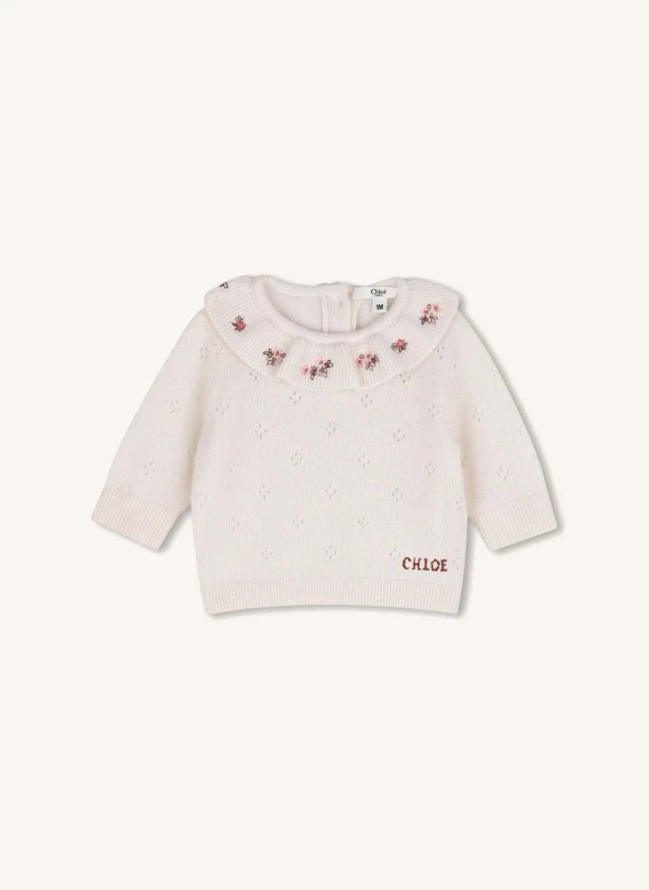 Chloé - Kaşmir Tişört ve Pantolon Takımı | Chalk