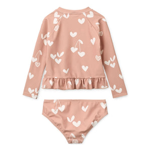 Liewood - Dagny Coeurs Recycled Fiber UV Protection T-Shirt and Underwear Set | Pink