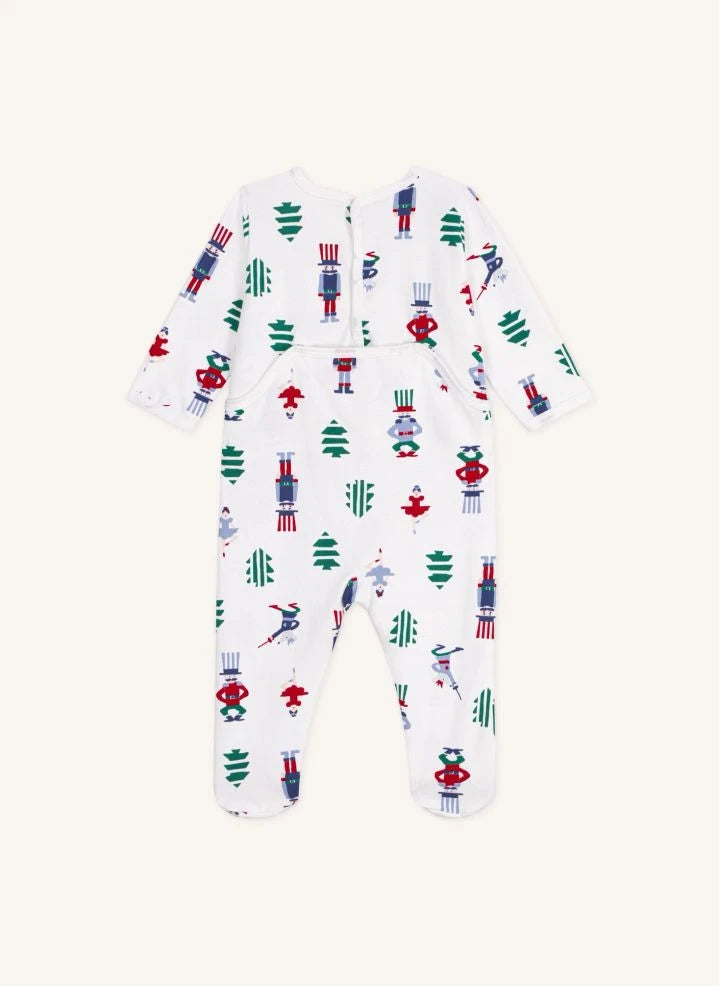 Petit Bateau - Christmas Pajamas Organic cotton fleece | White