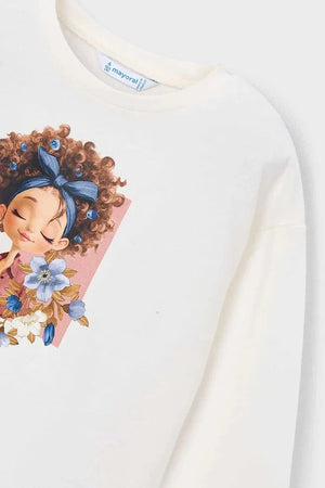 Mayoral children's cotton long-sleeve blouse