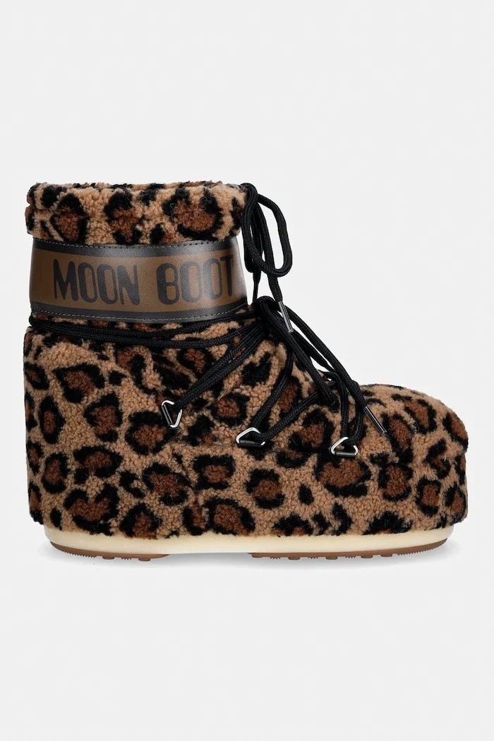 Moon Boot MB ICON LOW FLEECE LEOPARD kadın kar botu