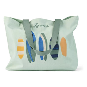 Liewood - Tote Bag Large Planks Organic Cotton | Green Water